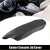 Black faux leather center console armrest cover with white stitching for Toyota C-HR 2017-2023 gray line black