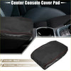 Black faux leather center console armrest cover pad with red stitching for toyota highlander 2014-2023