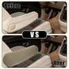 Beige center console armrest cover for toyota sequoia 2001-2007 with textured fabric and stitched edges