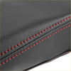 Center console armrest covers for toyota c-hr 2017-2023 in black textured leather with bold red stitching along the seam