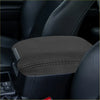 Black leather center console cover with white stitching for toyota prado 2010-2019 armrest pad faux leather