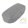 Gray faux leather center console lid armrest cover with white stitching for toyota 4runner 1996-2002