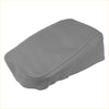 Gray faux leather car center console lid armrest cover with white stitching for toyota avalon 2013 to 2018