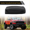 Black leather center console lid armrest cover with white stitching for toyota tacoma 2016-2020 anti-scratch