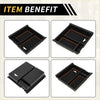 Black plastic center console organizer insert tray with orange accents and hanging tab for toyota tacoma 2016-2021