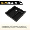 Black plastic center console organizer tray with divided compartments for toyota tacoma 2016-2021