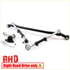 Black and silver steering linkage kit for right-hand drive toyota hilux 78-83 shown from the back side