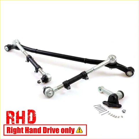 Black and silver center link idler arm tie rod kit with adjustable components for toyota hilux n30 n40 1978-1983