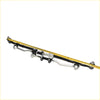 Black center link tie rod kit with silver metal joints and yellow measuring tape for nissan datsun d21 td25 86-98