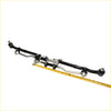Black center link tie rod kit with silver metallic joints and central housing for Nissan Datsun D21 TD25 1986-1998