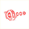 Red line drawing of a mechanical clutch assembly with three circular parts for center support bearing toyota hilux model