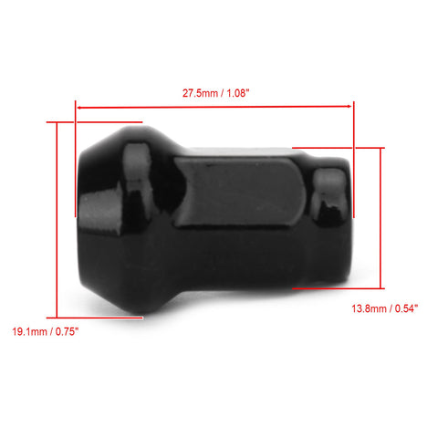 Polaris Ranger RZR 4 XP Sportsman Generic 16x Black Wheel Lug Nuts 3/8" 24 Tapered