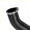 Black rubber charge air pipe inlet hose with metallic clamp for Mitsubishi Pajero IV V80 1505A361 showing back side