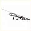 Black antenna with metallic shaft and coiled cable plus small mounting hardware for nissan datsun ute 720 chrome pillar