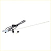 Chrome antenna pillar for nissan datsun ute 720 1979-1985 with chrome finish black wiring and mounting hardware shown from back side