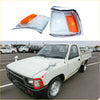Chrome corner indicator light for toyota hilux 1988-1991 with clear lens orange reflector and chrome finish