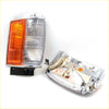 Chrome corner indicator lightset for toyota hilux 1983-1988 with chrome finish clear lens and amber side marker light