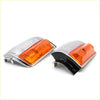 Chrome corner indicator lightset for toyota hilux 1983-1988 with amber and clear rectangular side marker lights