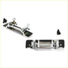Chrome door handle for mazda b series with chrome finish black rubber grip and visible internal spring mechanism back side view