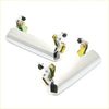 Chrome finished car door handles with matching metallic latch mechanisms for mazda b1600 1971-1985 shown from back side