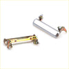 Backside of chrome finished metal door handle pulls with visible mounting hardware and springs for datsun pathfinder 720