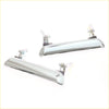 Chrome finished door handle covers with sleek elongated design and mounting hardware for nissan datsun 510 1968-1978