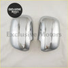 Pair of chrome door mirror cover trims for 2008-2014 Toyota Hilux VIGO with sleek reflective chrome finish