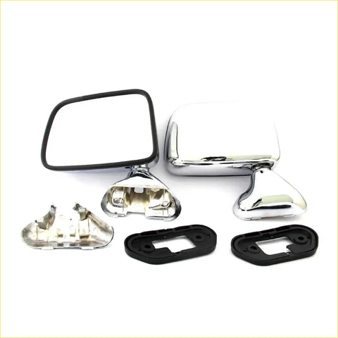 Chrome door mirror for toyota hilux 4runner surf 1988-1998 with chrome finish black rubber trim and mounting brackets