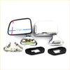 Chrome door mirror for toyota hilux 4runner surf with chrome finish black rubber gasket rectangular rounded design