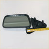 Black rectangular side-view chrome door mirror with chrome arm and plastic housing for Nissan Navara D21 Pathfinder
