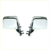 Pair of chrome-finished rectangular side-view mirrors with black mounts for nissan navara d21 pathfinder dx 1985-1997
