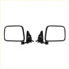 Black plastic side view mirrors with rectangular frames and brackets for chrome door mirror set nissan navara d21