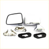 Chrome door mirror x2 with chrome finish black rubber trim and mounting brackets for toyota hilux and 4runner 1983-1997