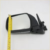 Black plastic side view mirror with rectangular reflective surface and mounting bracket for toyota hilux 1988-1997