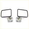 Pair of chrome finished door mirrors with black rubberized bezels for mitsubishi l200 strada triton warrior