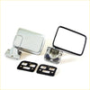 Chrome door mirror for mitsubishi l200 strada triton warrior with chrome finish black rubber trim and mounting brackets back view