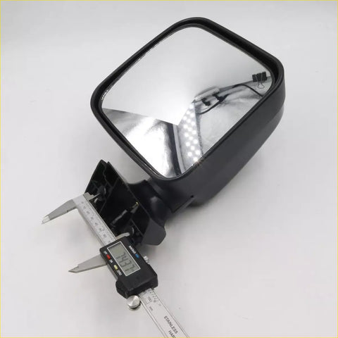 Black rectangular side view mirror with plastic housing measured by caliper for chrome door mirrors toyota hilux 1998 2005