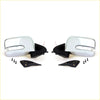 Chrome door mirrors led with chrome finish and black brackets for nissan d22 navara 1997-2004 shown from back side