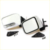 Chrome door mirrors with led turn signals and black mounts for nissan d22 navara 1997-2004