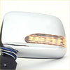 Chrome finished door wing mirror with amber led turn signal strip for toyota hilux mk5 2.5td 2001-2005