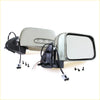 Chrome electric door mirror for nissan d22 navara 1997-2004 with silver black side mirror and integrated turn signals
