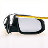 Black plastic back of a foldable electric side mirror with rectangular glass and wiring for toyota hilux 2015-2019