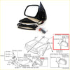Black plastic back side of chrome electric folding led door wing mirror with wiring for toyota cars