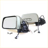 Silver chrome electric side-view mirror with led turn signals and black wiring for nissan d22 navara 1997-2004
