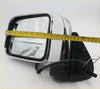 Chrome electric mirror led for nissan d22 navara 1997-2004 with chrome side view rectangular glass and black rubber housing wiring visible