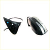 Black and silver chrome electric mirror with led turn signal for Toyota Hilux 2015-2020 shown from the back side