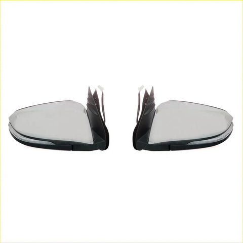 Black and silver chrome electric side view mirrors with led for toyota hilux 2015-2020 showing sleek modern design
