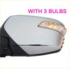 Chrome electric wing mirror with amber led turn signals in chrome finish for mitsubishi l200 warrior side view