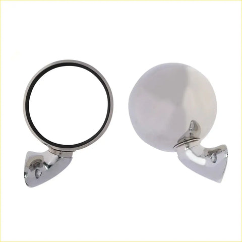 Chrome fender mirror set with chrome-finished vintage-style circular and spherical side-view mirrors for datsun bluebird sss