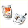 Chrome indicator corner light with clear lens and orange interior for toyota hilux 6th gen 1997-2001